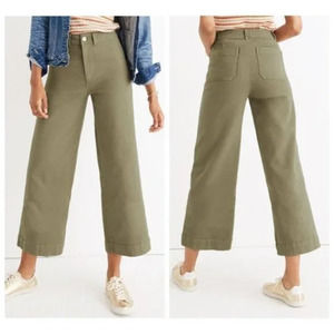 Madewell Emmett Wide Leg Crop Pant Women's Size 36 Sage Green Jeans